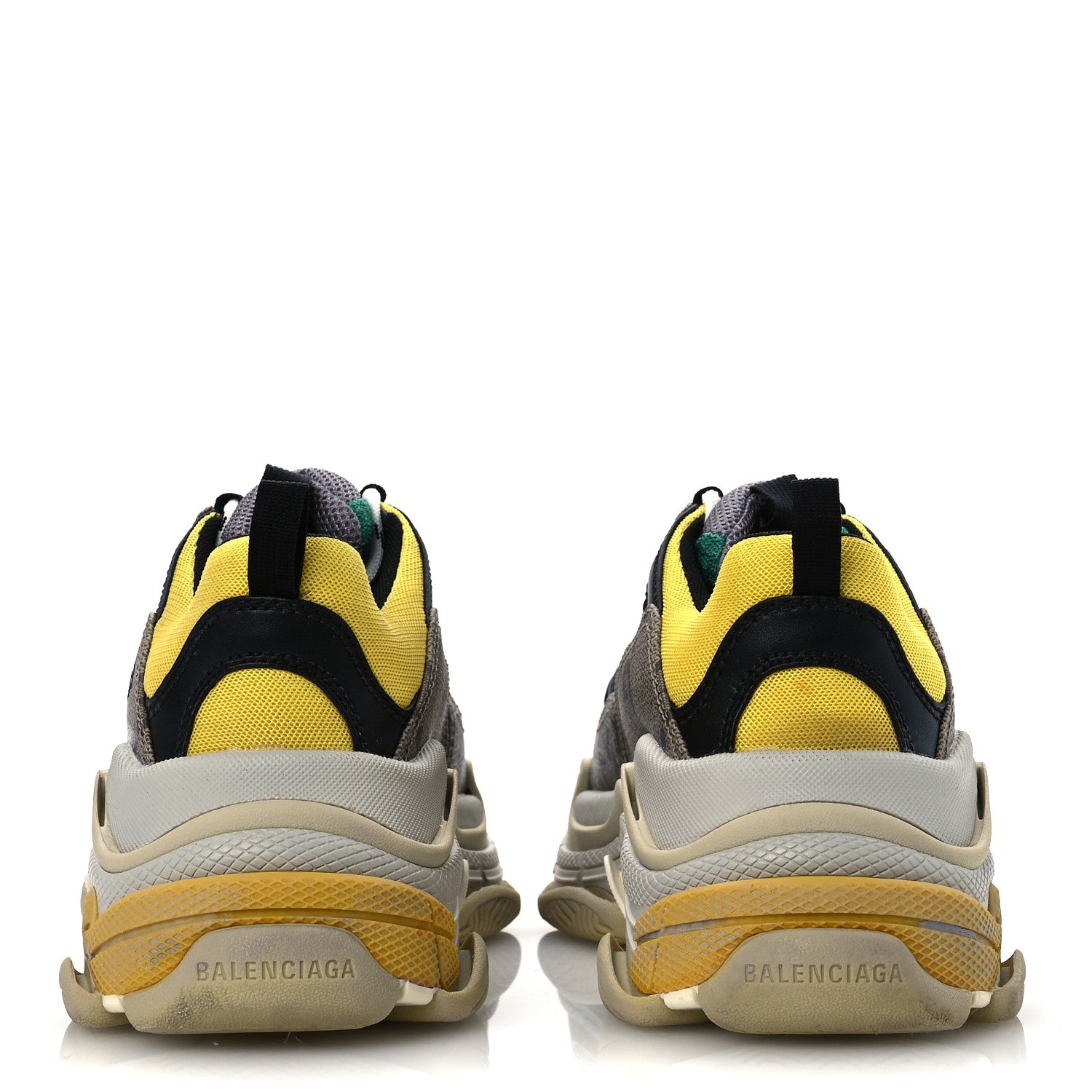 Balenciaga X GUCCI Maxi GG Supreme Monogram Womens Triple S Sneakers 39 Beige Ebony Black Green 6 of 12