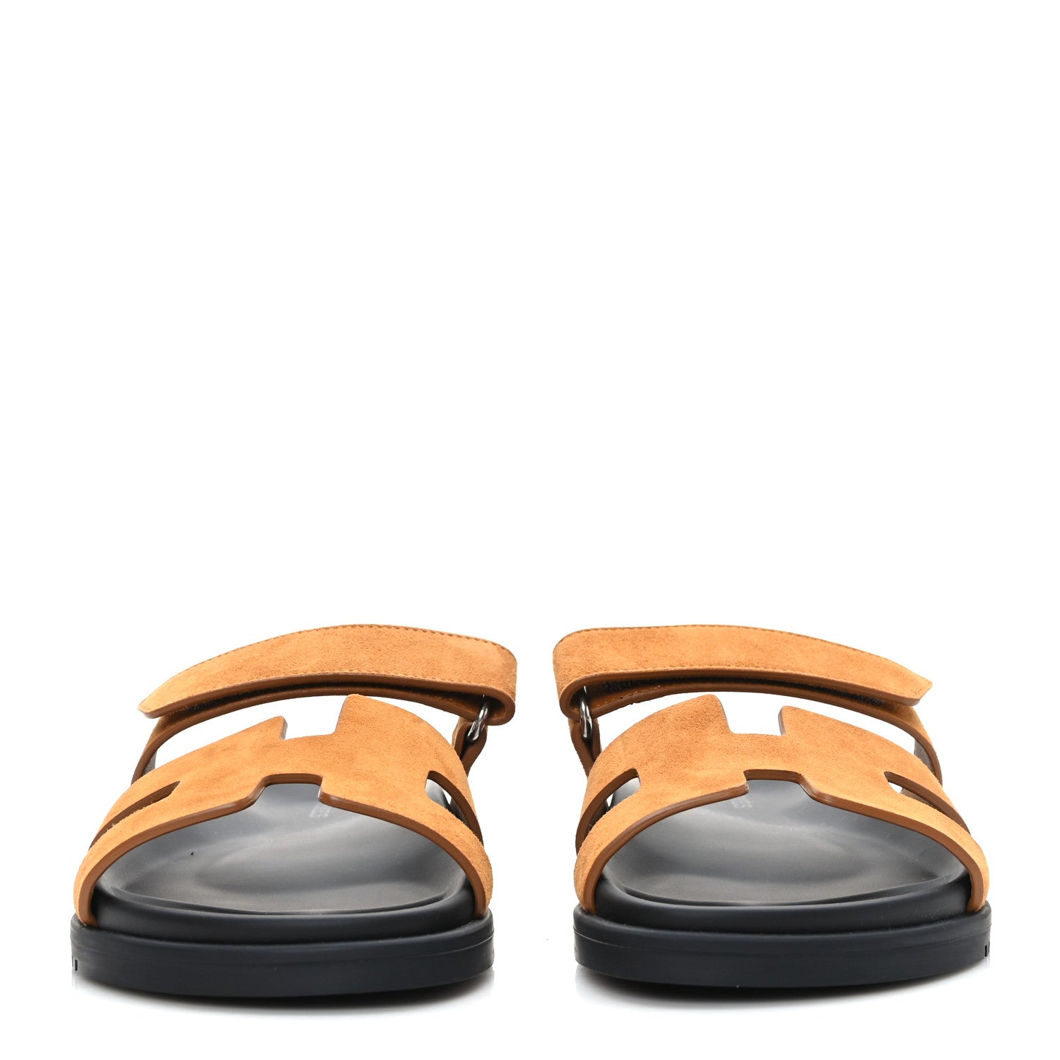 Hermes Suede Goatskin Womens Chypre Sandals 37 Naturel 2 of 9