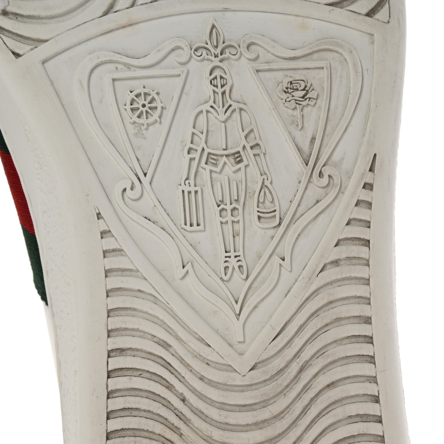Calfskin Web GG Apple Embroidered Ace Sneakers 9.5 White