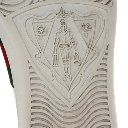 Gucci Calfskin Web GG Apple Embroidered Ace Sneakers 9.5 White 7 of 10