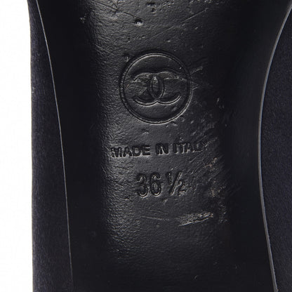Chanel Satin Pearl CC Loafers 36.5 Black 8 of 10