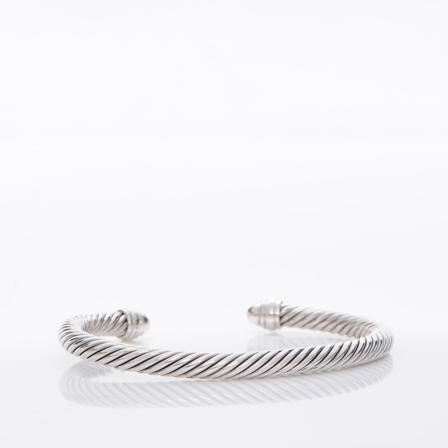 Sterling Silver Pave Diamond 5mm Cable Classics Bracelet