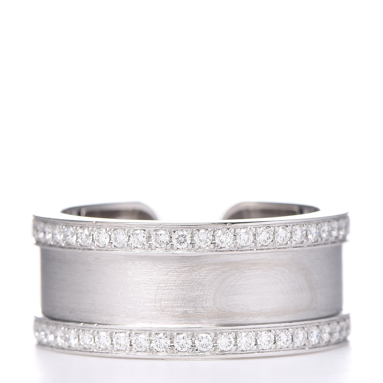 Cartier 18K White Gold Diamond Logo De Cartier Paved Ring 51 5.75 4 of 6