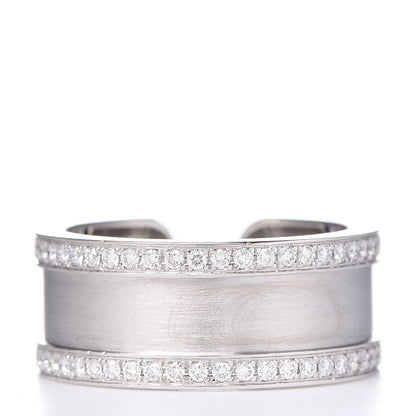Cartier 18K White Gold Diamond Logo De Cartier Paved Ring 51 5.75 4 of 6