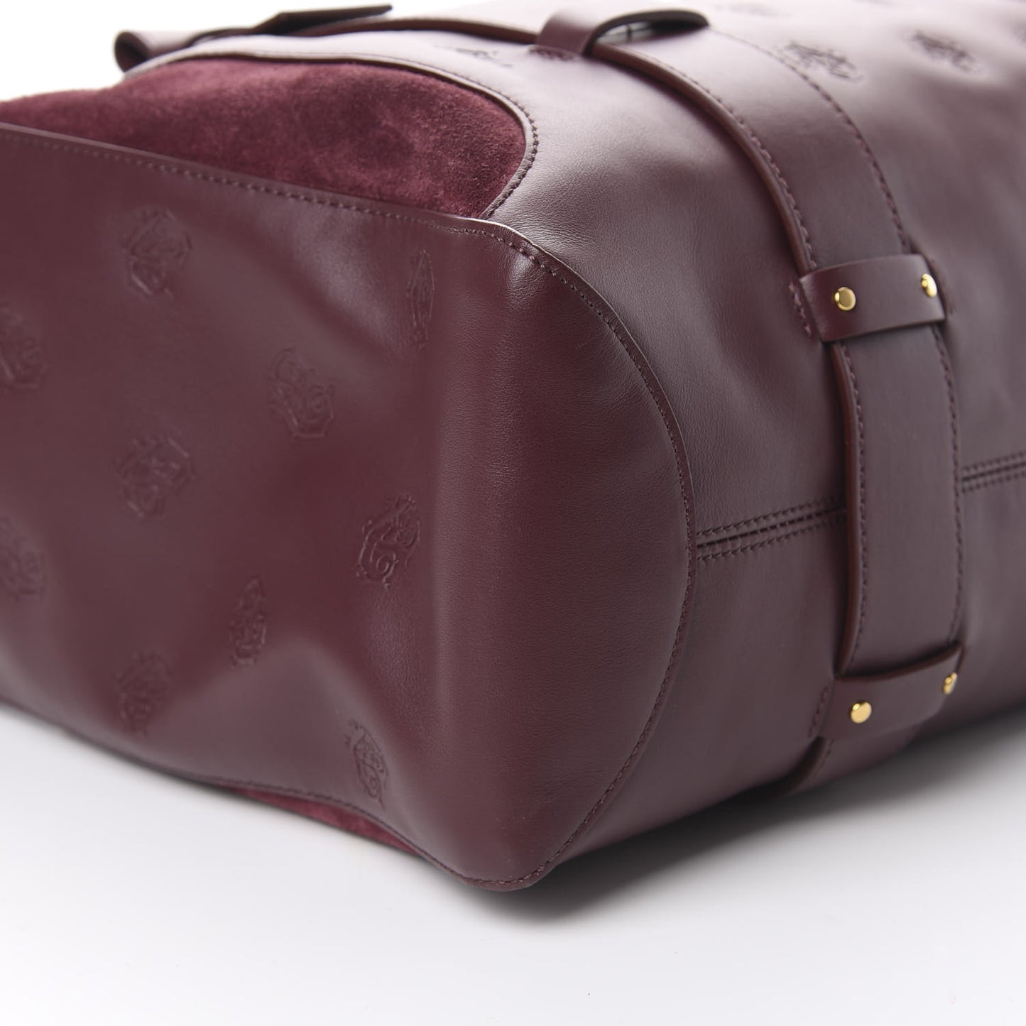 Smooth Calfskin Embossed Tao Zipped Tote Burnt Brown