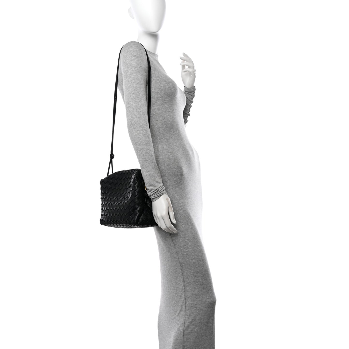 Nappa Intrecciato Small Loop Camera Bag Black