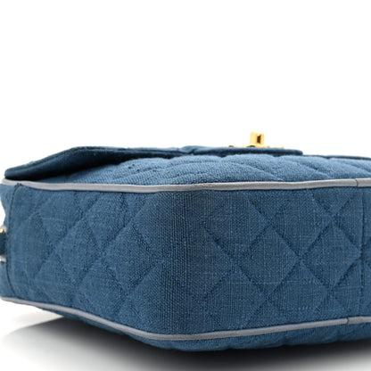 Chanel Canvas Quilted CC Tassel Camera Bag Blue 10 of 11