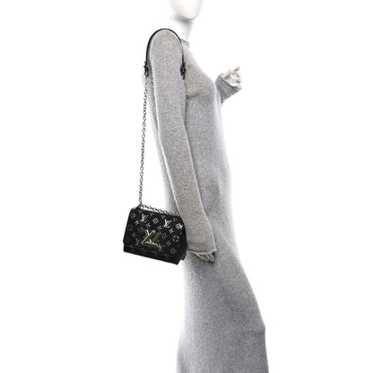 Louis Vuitton Snakeskin Monogram Twist Shoulder Bag PM Black 2 of 12