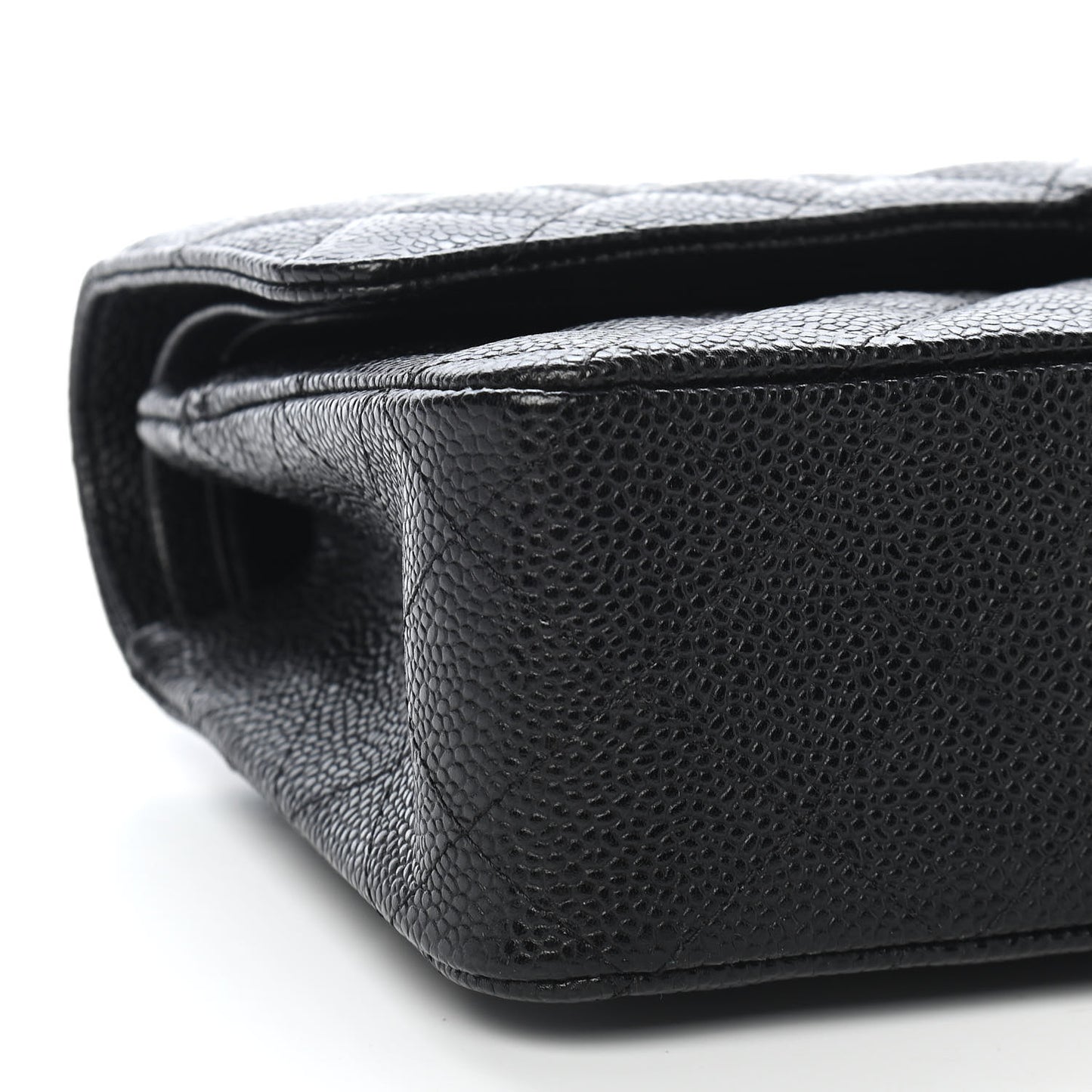 Caviar Quilted Medium Double Flap Black