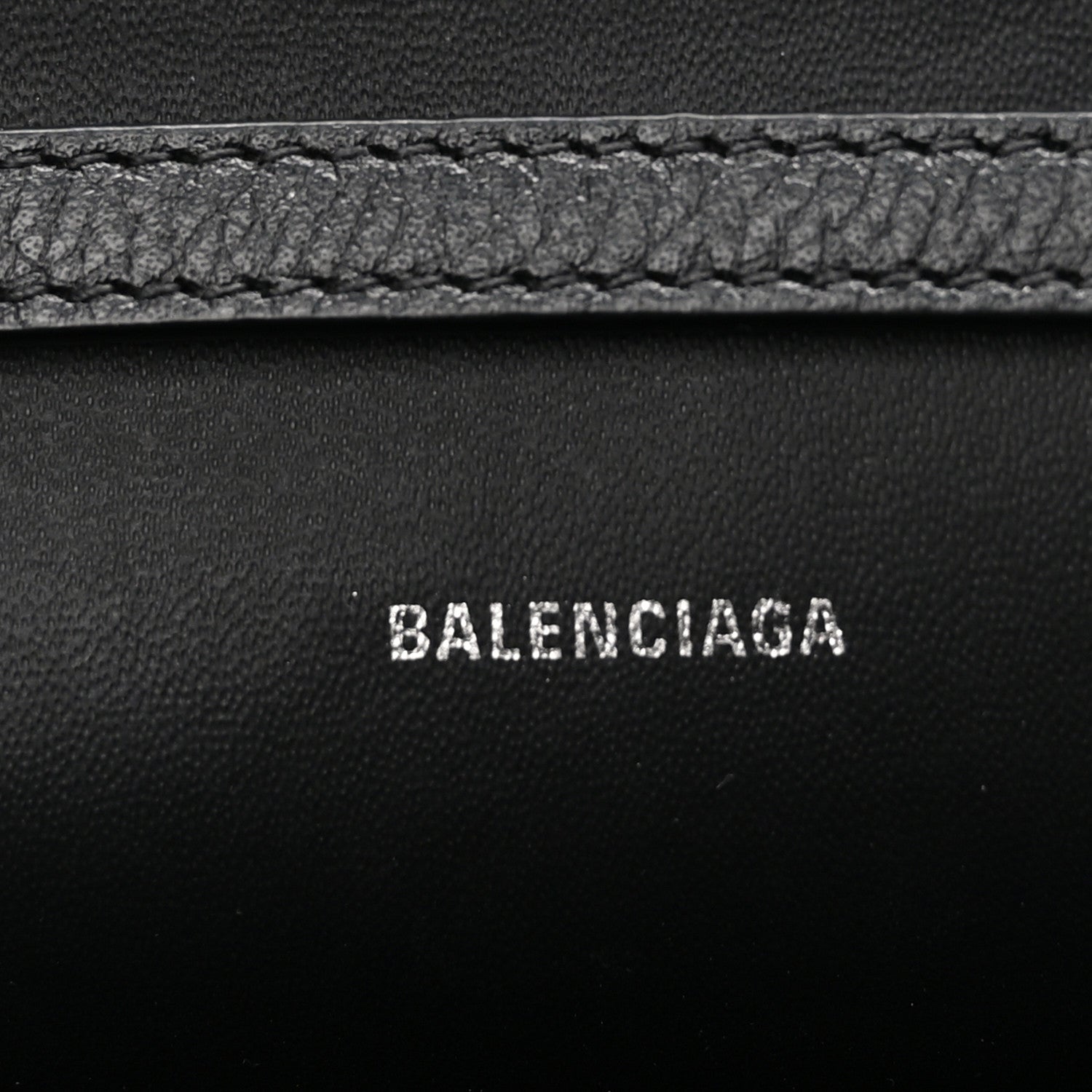 Balenciaga Grained Calfskin Phone Holder Black 6 of 10