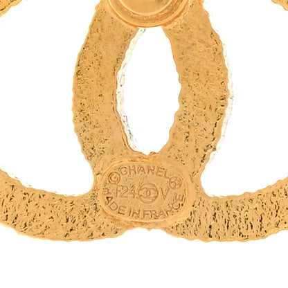 Chanel Metal Textured CC Earrings Gold 4 of 5