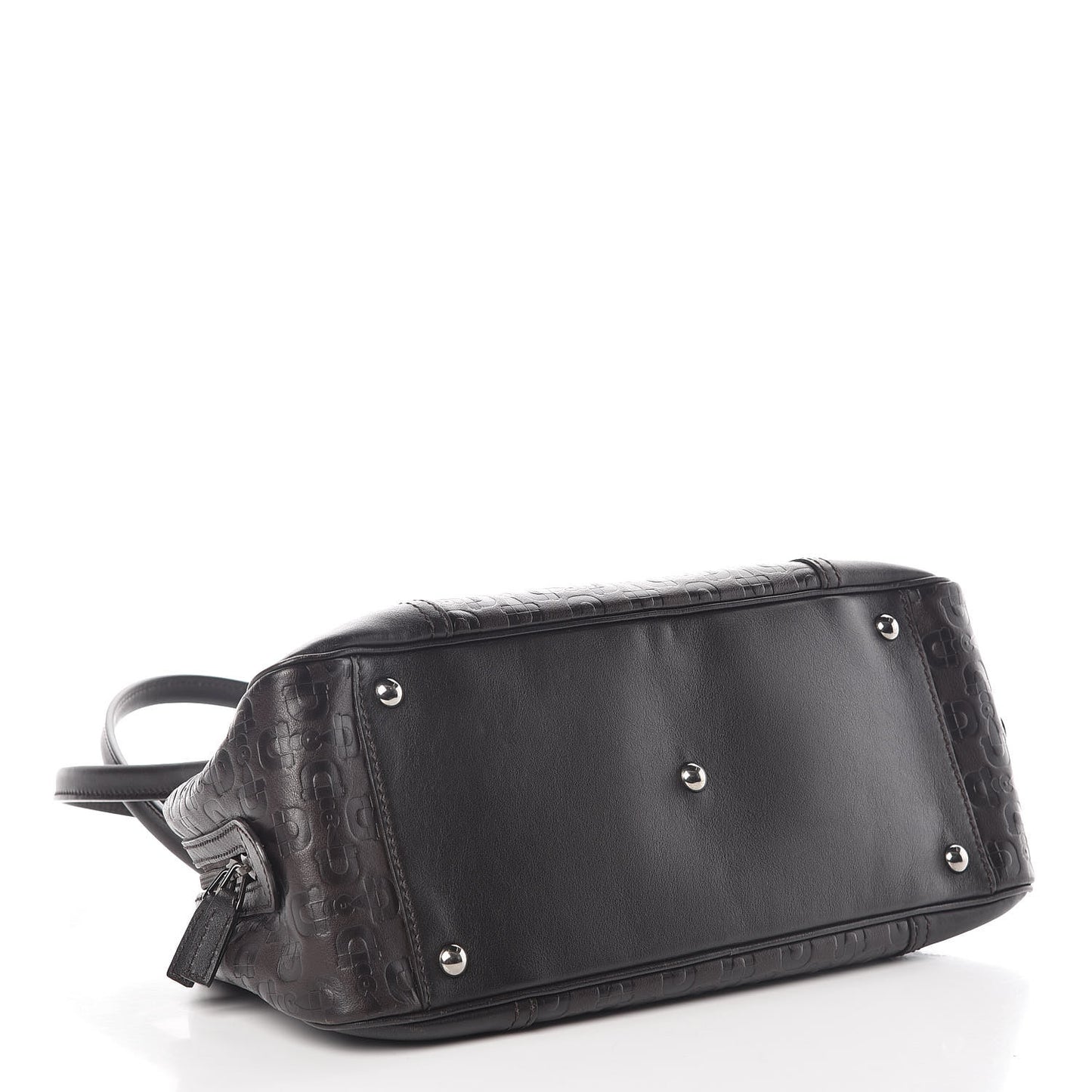 Calfskin Horsebit Embossed Princy Boston Black
