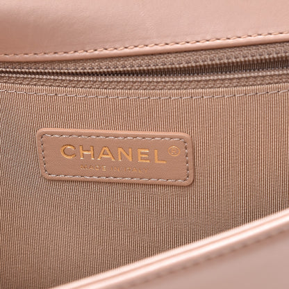 Chanel Calfskin Chevron New Medium Boy Flap Beige 5 of 8