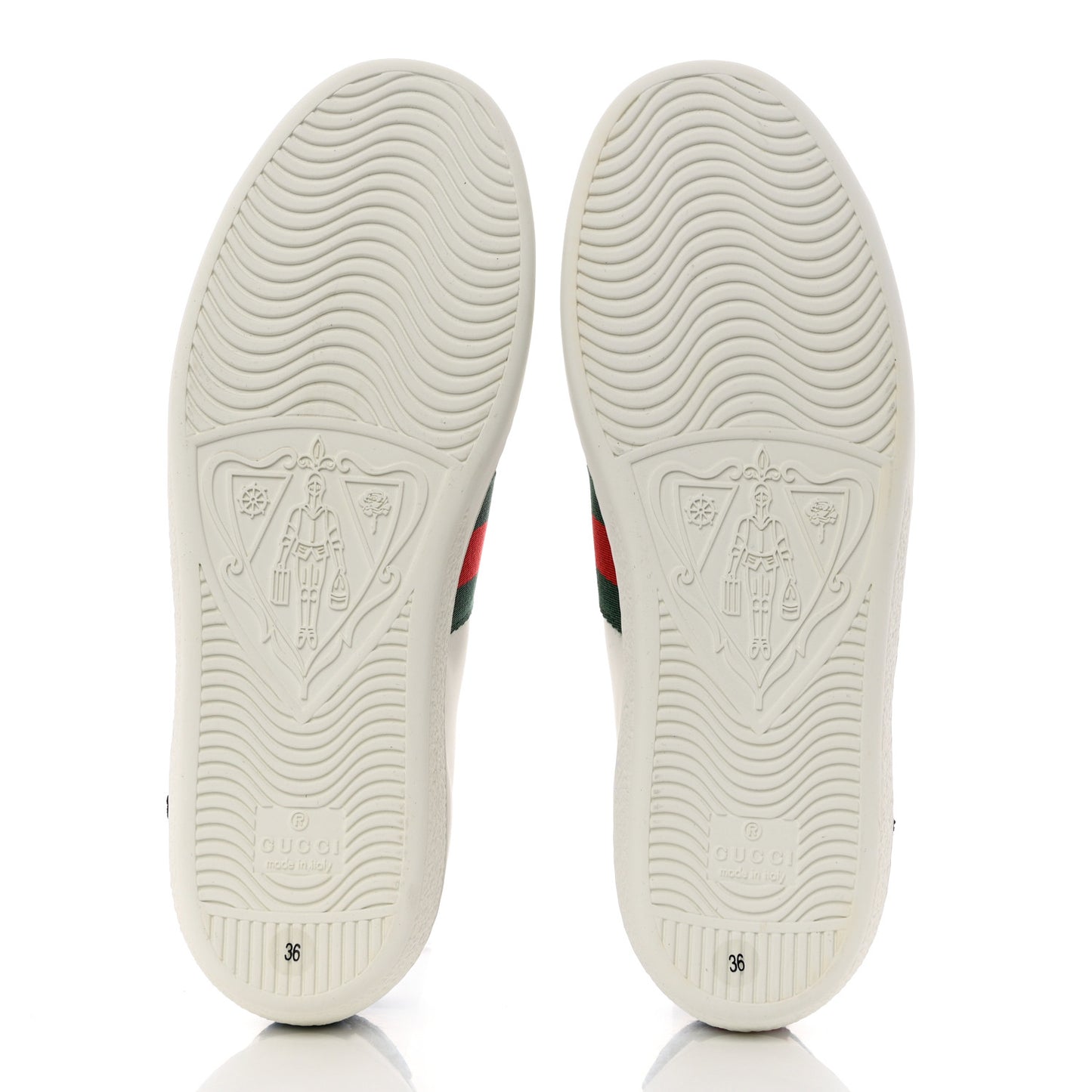 Calfskin Web Floral Embroidered Womens Ace Sneakers 36 White