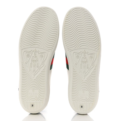 Gucci Calfskin Web Floral Embroidered Womens Ace Sneakers 36 White 5 of 10