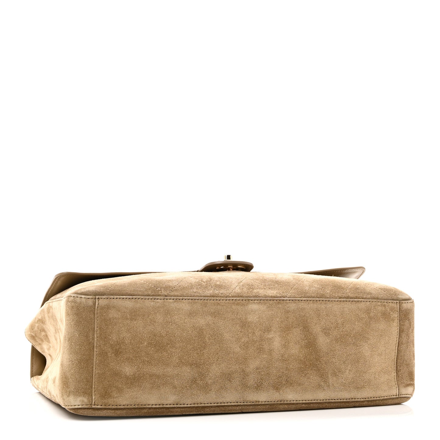 Suede Calfskin Souplissimo Maxi Flap Dark Beige