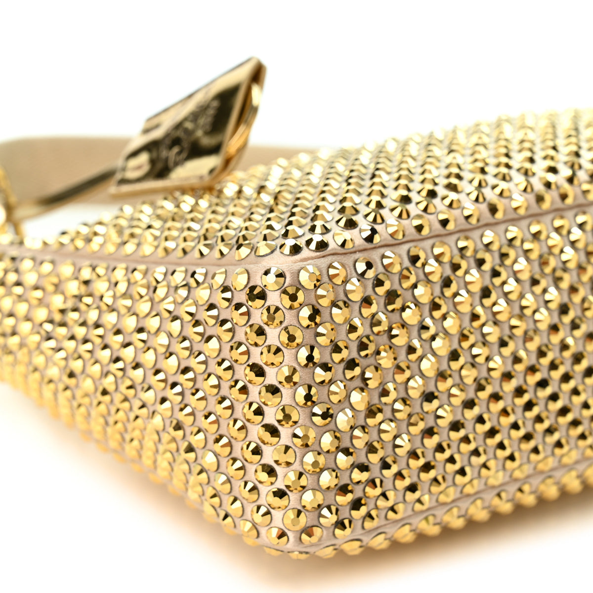 Satin Crystal Mini Re-Edition 2000 Bag Platino