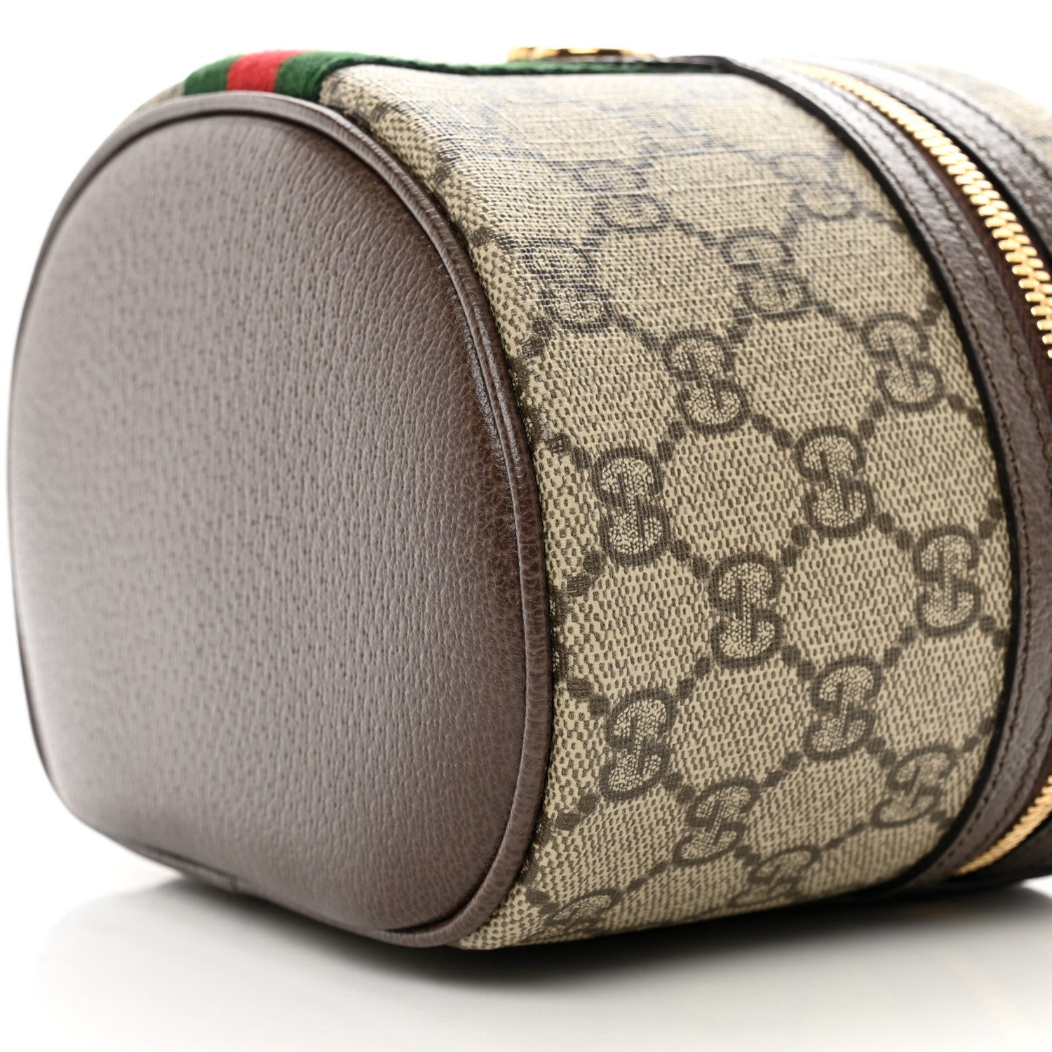 Gucci GG Supreme Monogram Textured Calfskin Web Ophidia Vanity Cosmetic Case Beige Ebony New Acero 9 of 9