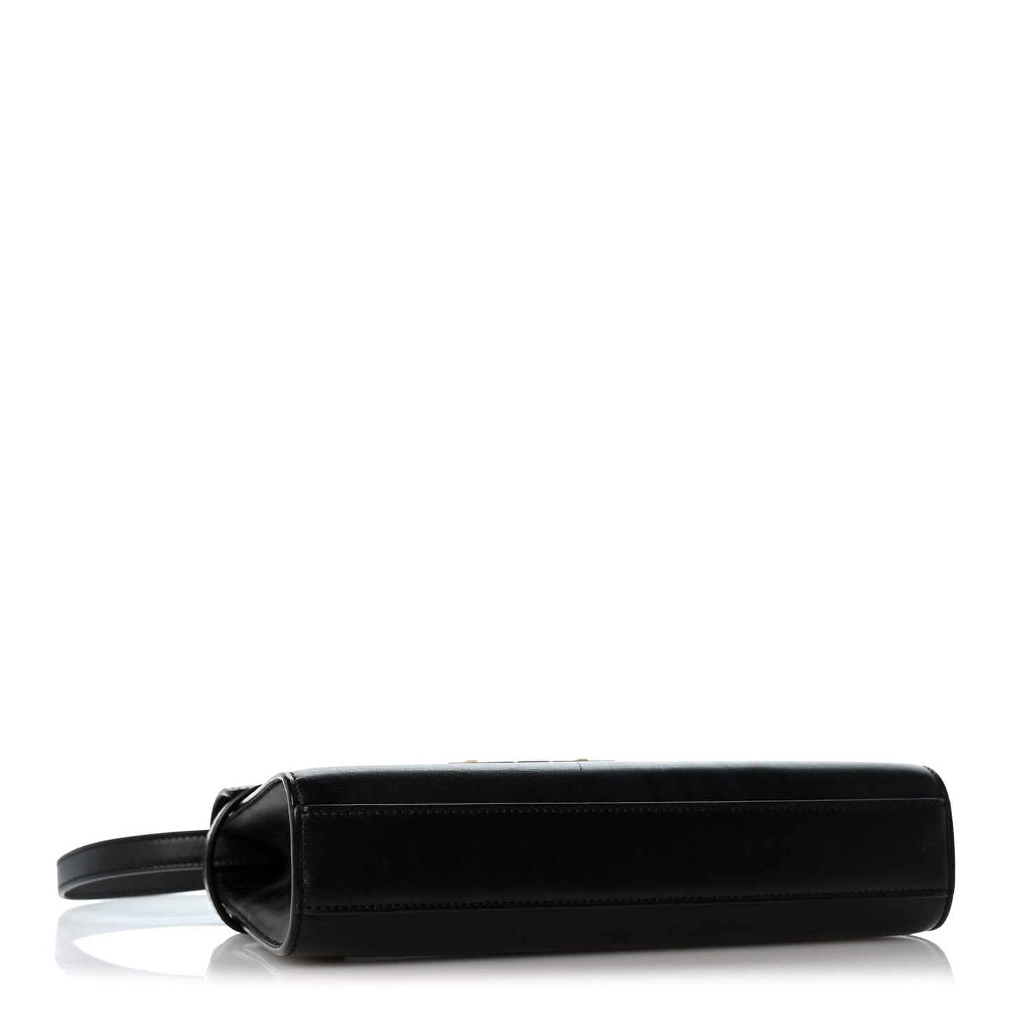 Smooth Calfskin Small Manhattan Shoulder Bag Black