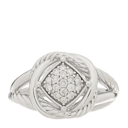 David Yurman Sterling Silver Diamond Pave 7mm Infinity Ring 48 4.5 1 of 5