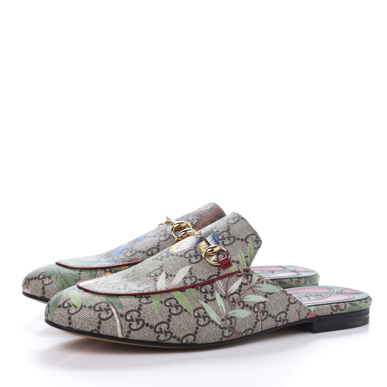 Gucci GG Supreme Monogram Tian Womens Princetown Slippers 40.5 Beige Ebony Multicolor 3 of 8