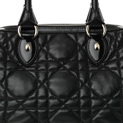 Christian Dior Lambskin Cannage 2 Dior Zip Top Satchel Black 8 of 9