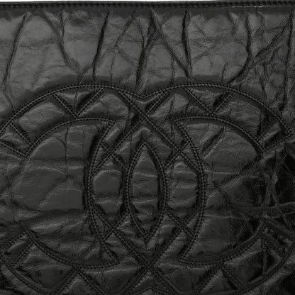 Chanel Shiny Aged Calfskin Quilted Small Shopping Bag Black 8 of 11