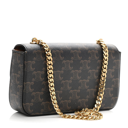 Celine Triomphe Canvas Chain Shoulder Bag Tan 3 of 8