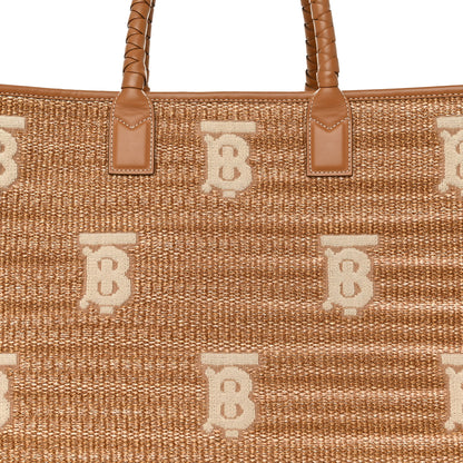Burberry Raffia Calfskin Large Freya Tote Natural 7 of 11