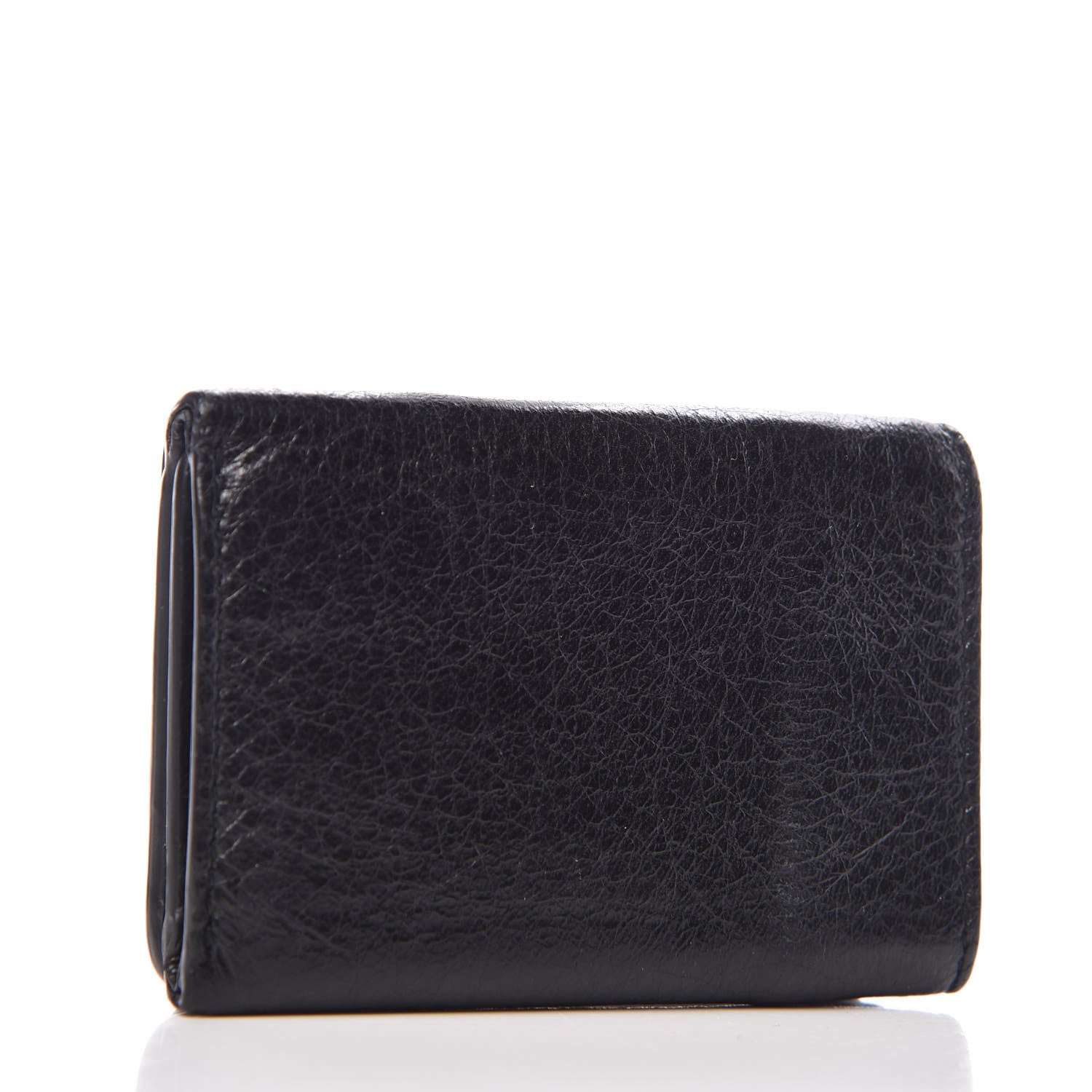 Balenciaga Agneau Arena Classic Gold Hardware Mini Wallet Black 3 of 9