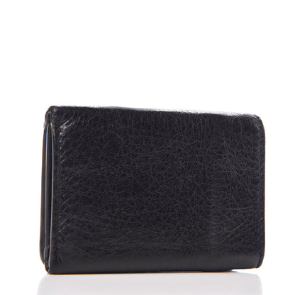 Balenciaga Agneau Arena Classic Gold Hardware Mini Wallet Black 3 of 9