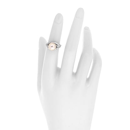 Mikimoto Platinum Diamond Akoya Pearl 9mm Ring 48 4.5 2 of 6