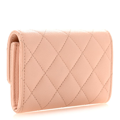 Chanel Caviar Quilted Crystal CC Flap Card Holder Pink 3 of 10
