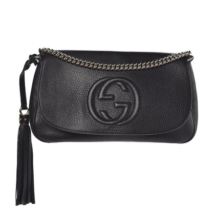 Gucci Pebbled Calfskin Medium Soho Flap Crossbody Black 1 of 7