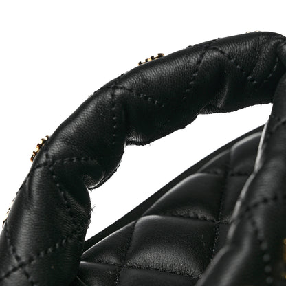 Chanel Lambskin Quilted Padded Charms Thong Sandals 38 Black 9 of 10