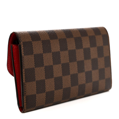Louis Vuitton Damier Ebene Emilie Wallet Red 3 of 10