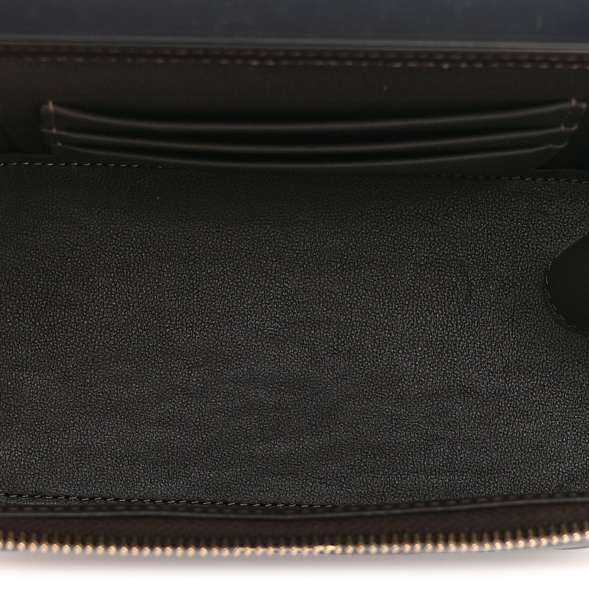 Lambskin Quilted Small Top Handle Vanity Case With Chain Dark Brown