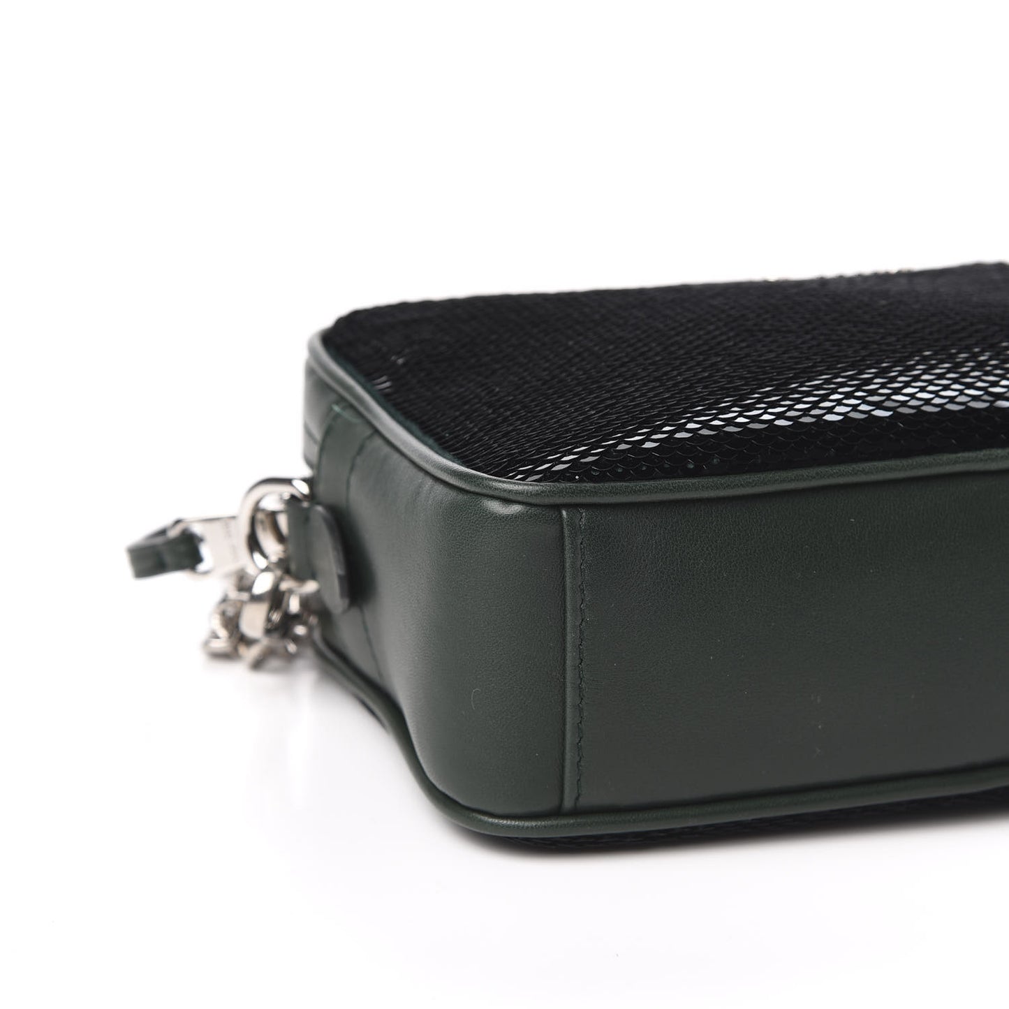 Paillettes Sequin Chain Camera Bag Smeraldo