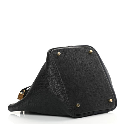 Hermes Taurillon Clemence Casaque Picotin Lock 22 MM Bleu Nuit Black Blue Frida 4 of 10