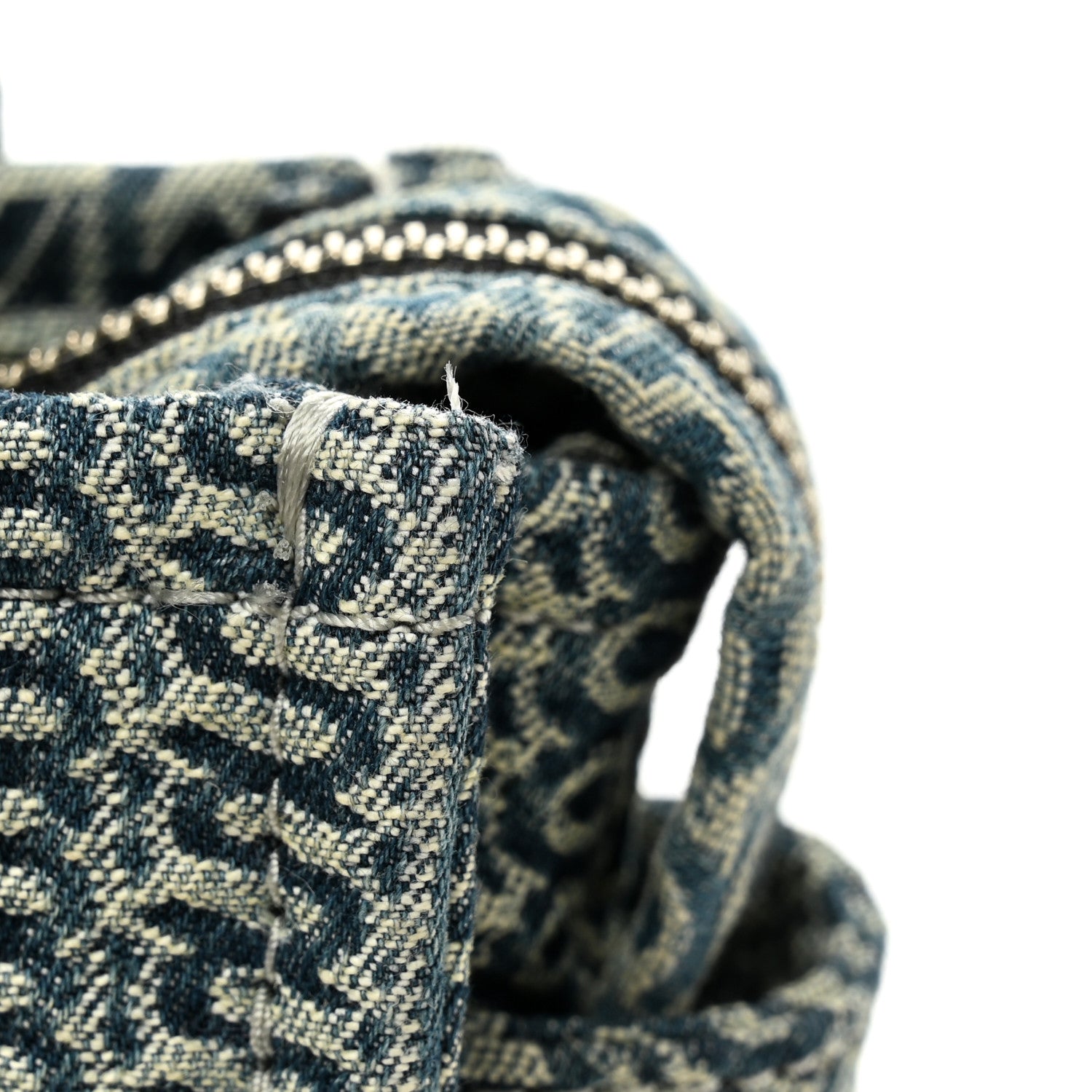 Marc Jacobs Cotton Washed Monogram Denim Crossbody Tote Bag Sun Faded Denim 11 of 11