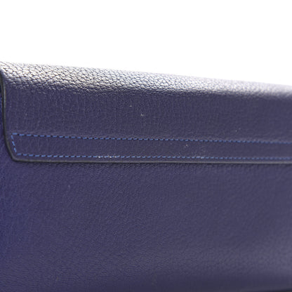 Chloe Grained Lambskin Drew Long Wallet with Flap Storm Blue 7 of 8