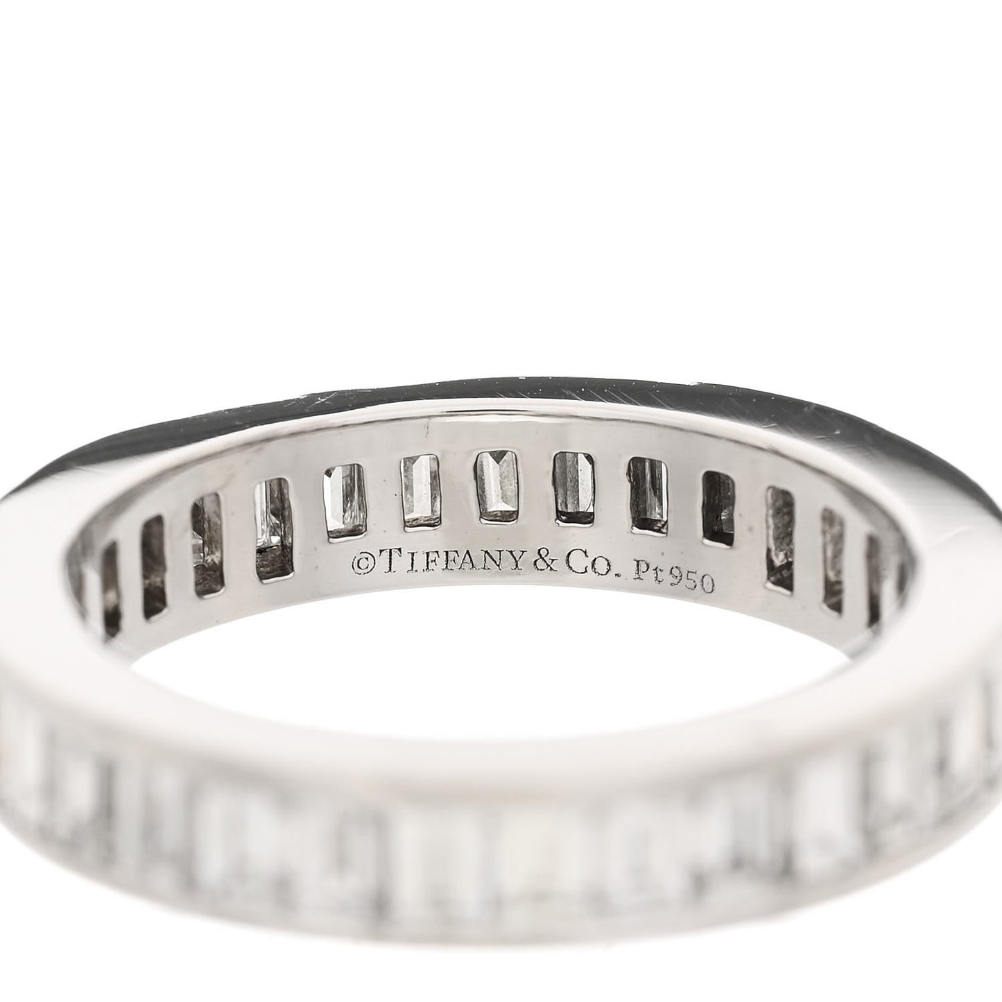 Platinum Diamond 4mm Channel-Set Baguette Eternity Band Ring 56 7.5