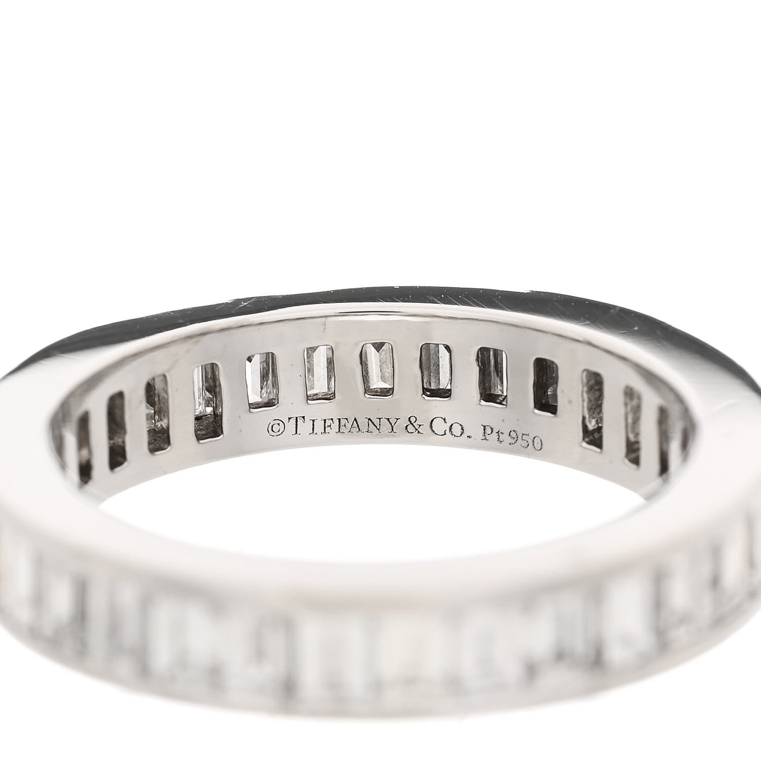 Tiffany Platinum Diamond 4mm Channel-Set Baguette Eternity Band Ring 56 7.5 4 of 6