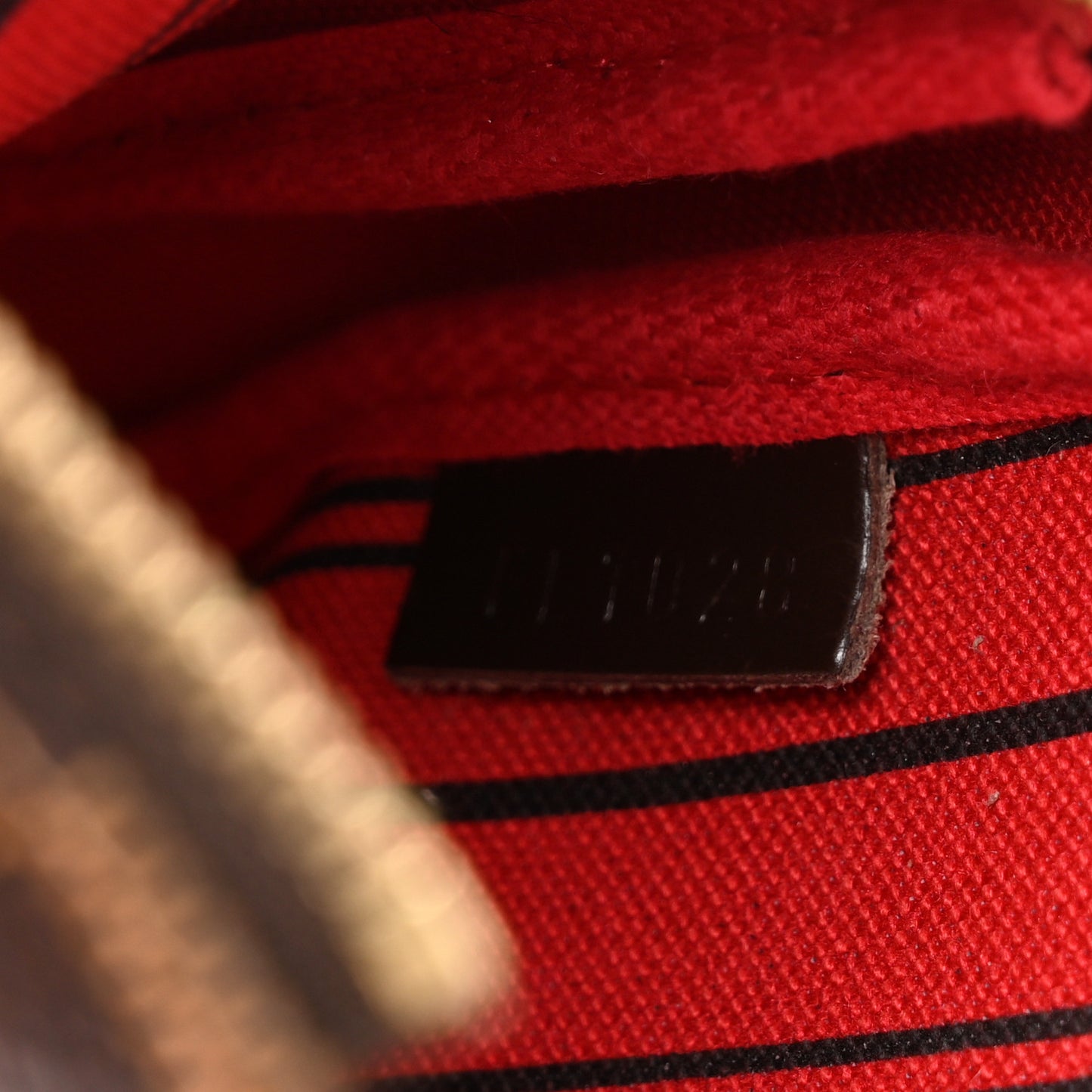 Damier Ebene Complice Trunks and Bags Mini Pochette Accessories Red