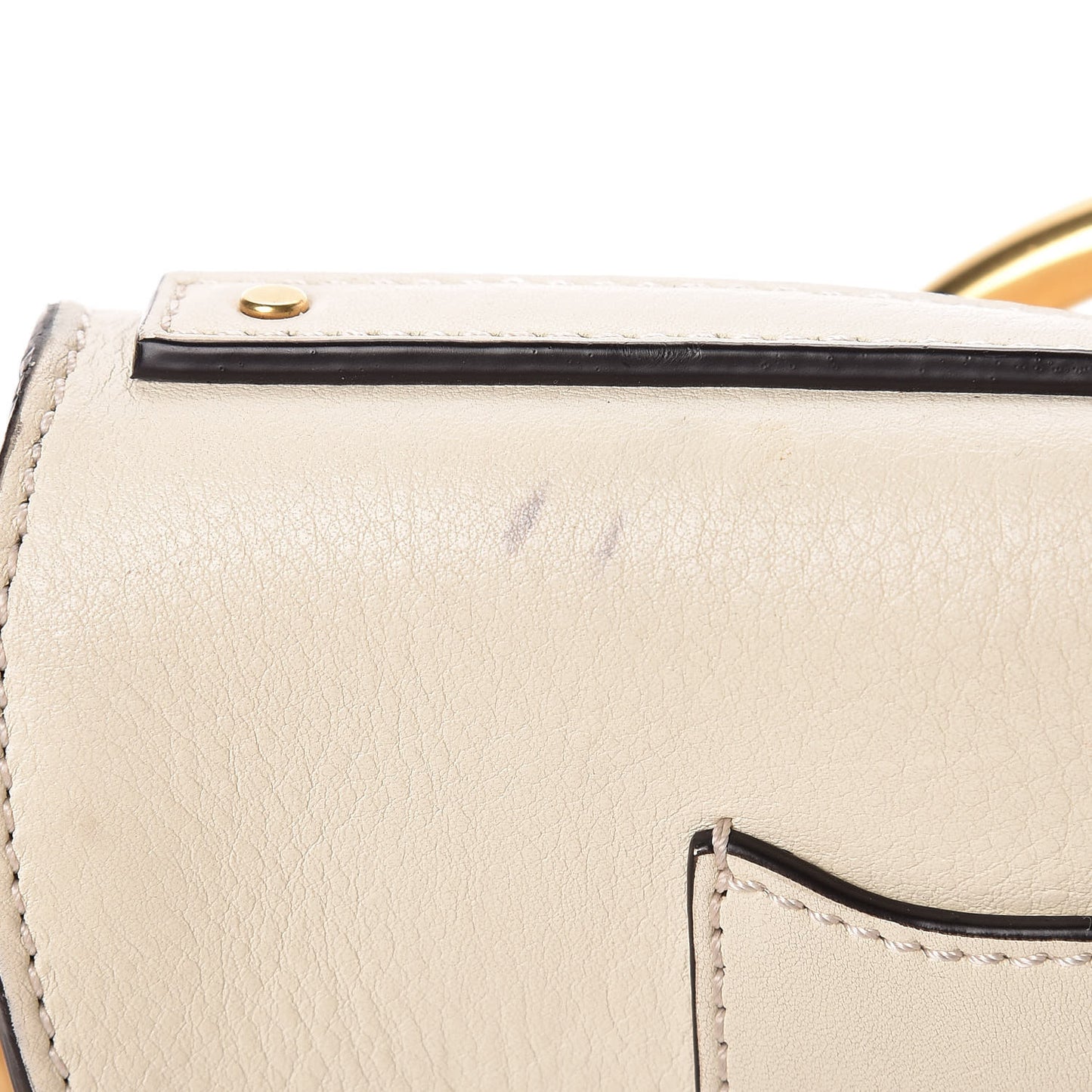 Calfskin Small Nile Bracelet Minaudiere Bag Off White