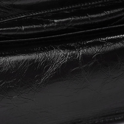 Saint Laurent Crinkled Calfskin Matelasse Monogram Large Niki Chain Satchel Black 10 of 12