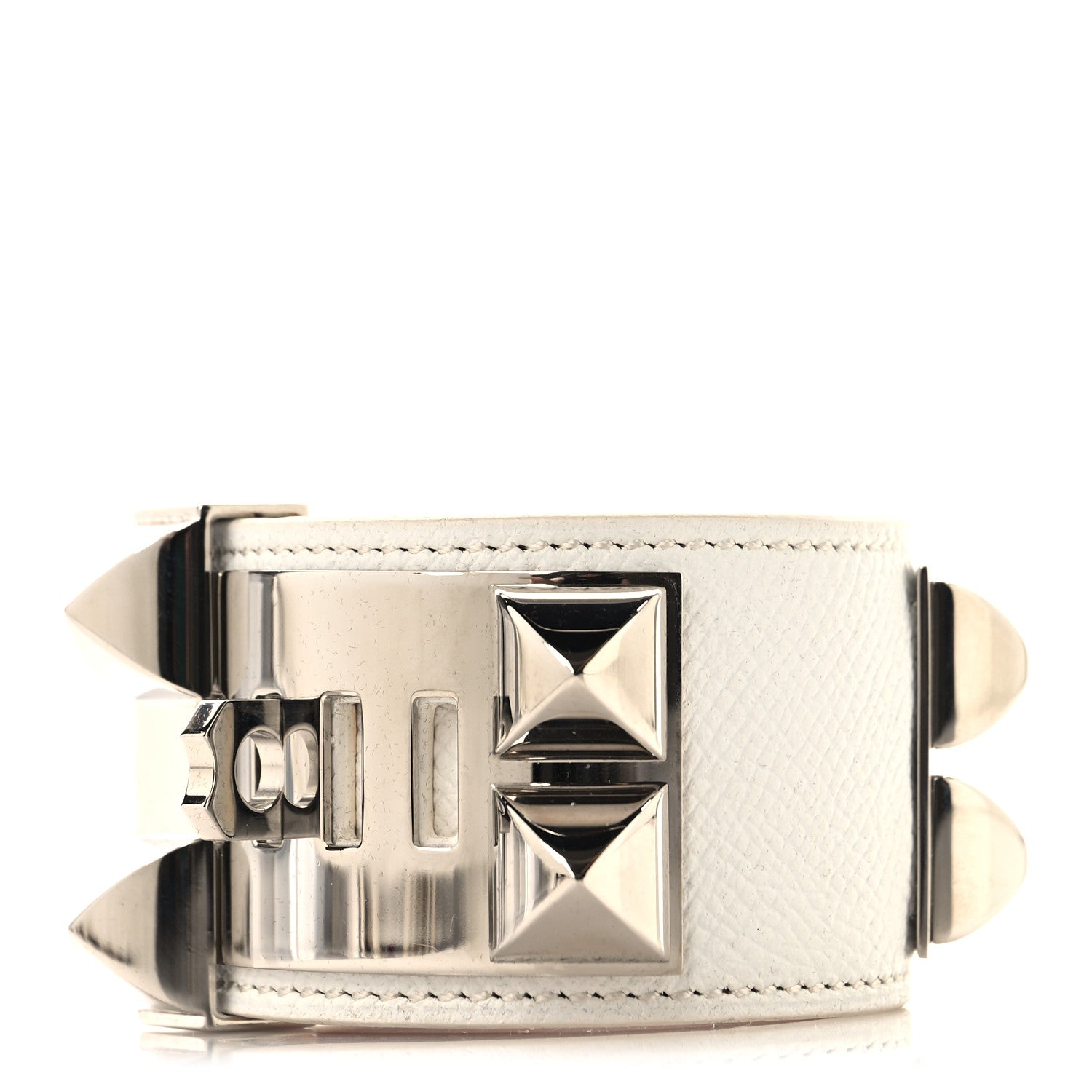 Hermes Epsom Collier de Chien CDC Bracelet S White 3 of 5
