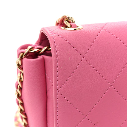 Chanel Goatskin Stitched Casual Trip Single Flap Pink 13 of 13