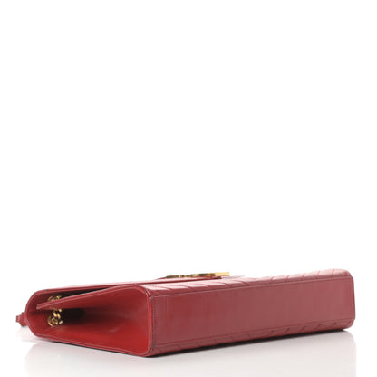 Saint Laurent Grain De Poudre Matelasse Chevron Large Monogram Satchel Lipstick Red 4 of 15