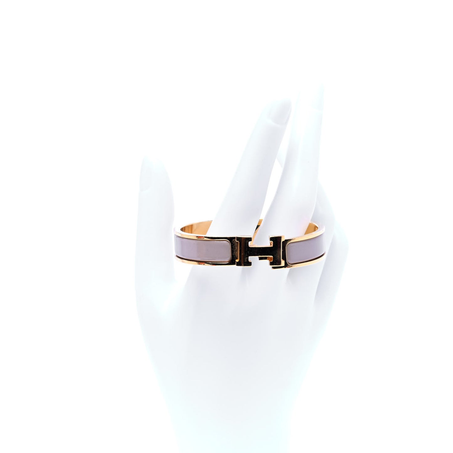 Enamel Narrow Clic Clac H Bracelet PM Marron Glace